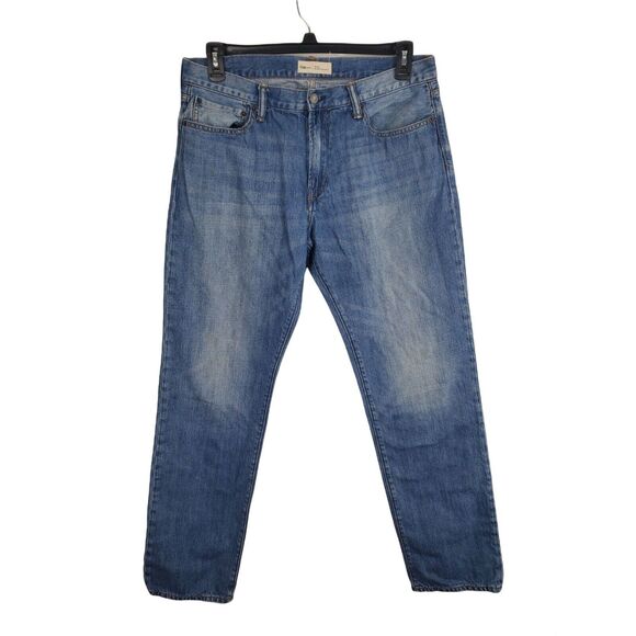 Gap 1969 Jeans Mens 34x32 Slim Straight Leg High Rise Medium Wash Denim - Picture 1 of 8